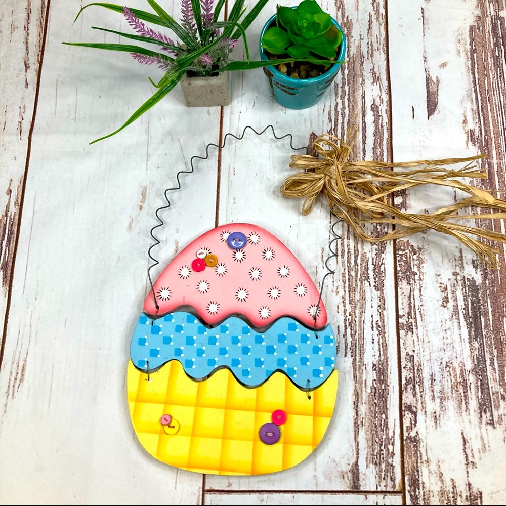Easter Decor Hanging Wooden Egg The Christmas Tree Shop